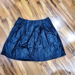 Black vegan leather circle skirt